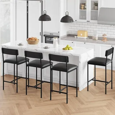 Produktbild von Bartisch Set 3-Teilig Stehtisch Esstisch Mit 2 Gepolsterten Stühlen & 3 Ablagen Küchentisch Klein Thekentisch Barhocker Essgruppe 2 Personen Bartheke Für Esszimmer, Küche