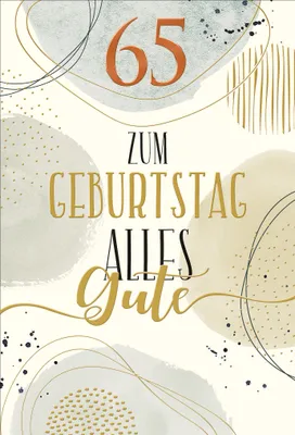 Produktbild von 65. Geburtstag Glückwunschkarte mit Briefumschlag Alles Gute