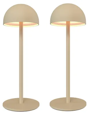 Produktbild von Ledvion 2x Wiederaufladbare LED Tischleuchte Beige Dimmbar Warmweiss