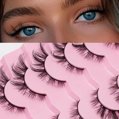 Image de Cils artificiels, 7 paires, effet 3D, imitation vison, réutilisables, aspect naturel
