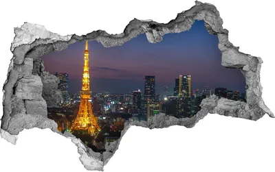 Produktbild von Selbstklebender Loch-3D-Aufkleber 95x73 cm Turm in Tokyo