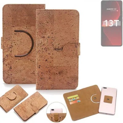 Produktbild von K-S-Trade Handy-Hülle Schutz-Hülle kompatibel mit Xiaomi 13T Handyhülle Schutzhülle Korkhülle Kork-Hülle 1x