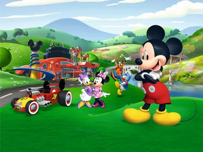 Obrázek produktu pro Fototapeta Disney Mickey Mouse zelená, modrá a červená - 600594 - 360 x 270 cm