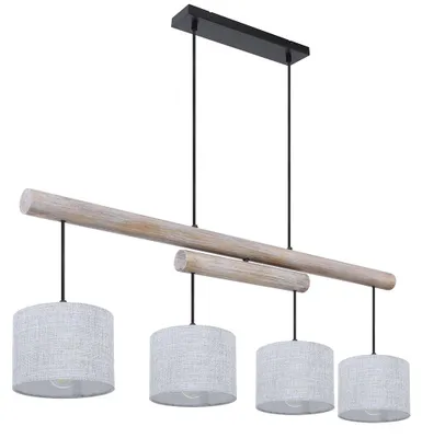 Produktbild von Hängelampe, höhenverstellbar, Holz, grau, schwarz, L 113 cm