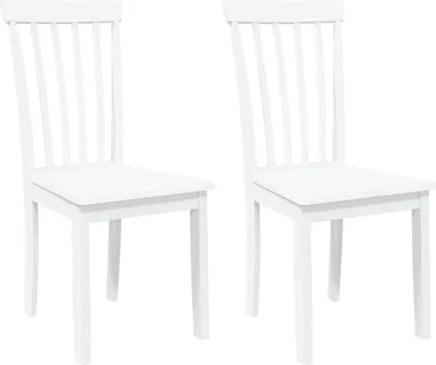 Immagine prodotto di vidaXL Sedie da pranzo 2 pz. Legno massiccio bianco in legno di gomma