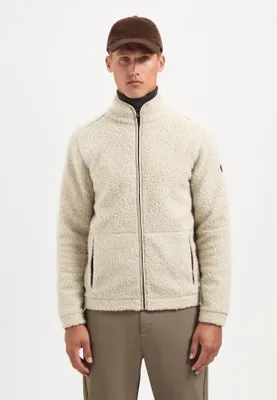Produktbild von Schweres Teddy-Sweatshirt mit durchgehendem Reißverschluss, Reißverschlusstaschen und Stehkragen