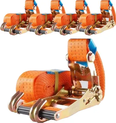 Produktbild von 5x Profi Ratschen Spanngurt Spanngurte Zurrgurt 2-tlg 5m 4t 4to 4000kg ORANGE