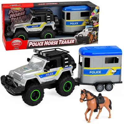 Produktbild von Polizei-Geländewagen-Pferdeanhänger-Lichtgeräusch-Set