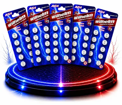 Produktbild von 50 X Wilhelm AG4 LR66 - L 626 - 177 - 377 - GP77A Qualitätsbatterien 1,5 V Alkaline