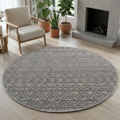 Zdjęcie produktu dla Carpetsale24 Dywan Salon Bouclé P?telkowy Styl Skandynawski Design Vintage Trwa?y Mi?kki do Sypialni, Rozmiar: 200 cm Rund