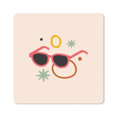 Produktbild von MuchoWow® Mauspad Mousepad Sonnenbrille - Kreis - Sommer 30x30 cm - Mousepads - Maus Mat - Pad - Mausunterlage - Gaming