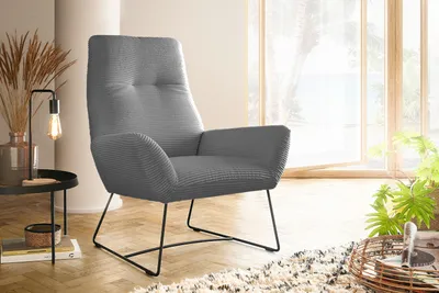 Produktbild von KAWOLA Sessel BISA Cord grau
