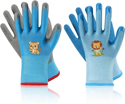 Obrázok produktu pre Detské záhradné rukavice, 2 páry, 3 až 5 rokov, modrá, latex, pre záhradníctvo