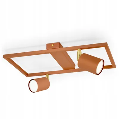 Produktbild von Luxolar - Led Deckenleuchte aus Metal Schwenkbar 2-flammig - Hängelampe Terrakotta Rot/Orange GU10 15W - Verstellbar Deckenlampe Rahmen für wohnzimmer