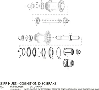 Produktbild von Zipp Endkappen Für Cognition Disc Hinterradnaben Sram Schwarz 10 x 135 mm Schwarz 10 x 135 mm