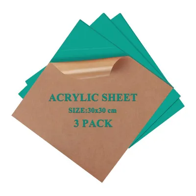 Produktbild von ATOMSTACK Acrylglas Platte Farbig 3mm, 3 Stück Kunststoffplatte, 30cm x 30cm Acrylplatten für Lasergravierte Schilder, Modellbau, Displays, Seegrün