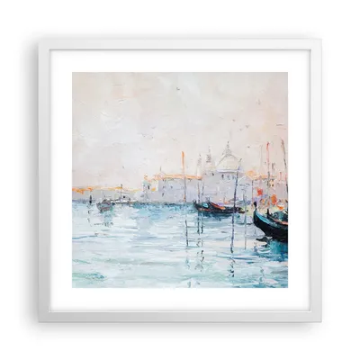 Produktbild von Gerahmtes Poster - Weißer Rahmen - Venedig Basilika - 40x40 cm - Wand Bild - Wanddeko - Wandbilder - Kunstposter - Wandposter - Bilderrahmen - Bilder - Kunstdruck - Wandbild - P2WAC40x40-3662