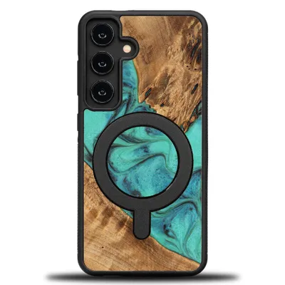 Produktbild von Holzhülle Bewood Unique - Turquoise für MagSafe für Galaxy S24