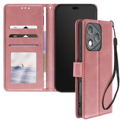 Produktbild von Avizar, Hülle für Honor 400 Lite mit Handschlaufe Ständer und Kartenfach, Rosa
