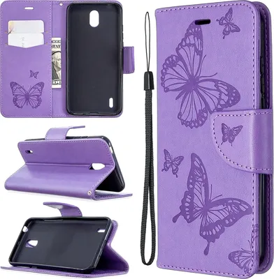 Produktbild von Mobigear Butterfly  Nokia 1.3 Hülle Klapphülle Geldbörse - Lila