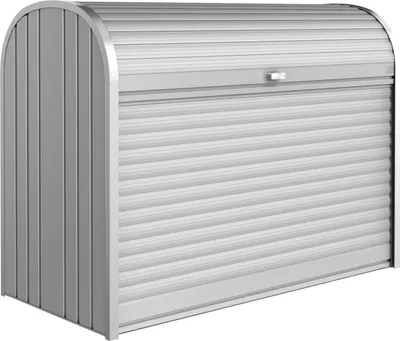 Image de Biohort Boîte à rouleaux StoreMax, boîte à poubelles, boîte à vélos 160 - (163x78x120cm), argent-métallique