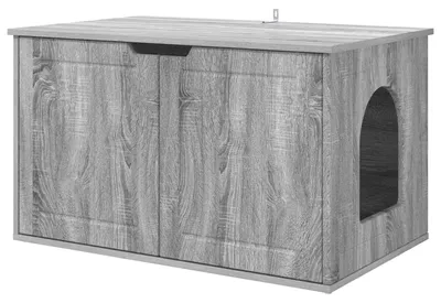 Image de vidaXL Maison pour chat Sonoma grise 85 x 55 x 50,5 cm en aggloméré
