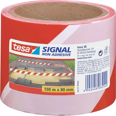 Produktbild von nieprzylepna taśma sygnalizacyjna tesa 100m 80mm czerwono-biała