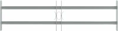 Produktbild von Verstellbares Fenstergitter aus verzinktem Stahl, 700-1050 mm, horizontal montierbar, mit 2 Querstäben und Montagezubehör