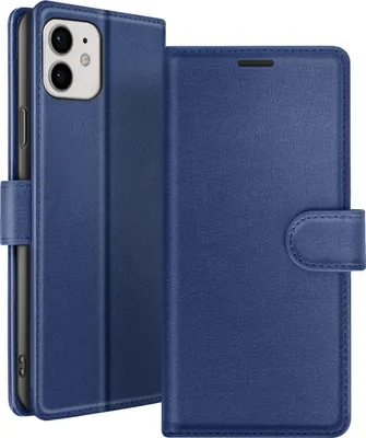 Image de Zanaé, étui à rabat pour iPhone 12 / 12 Pro avec compartiments pour cartes et rabat magnétique, bleu nuit