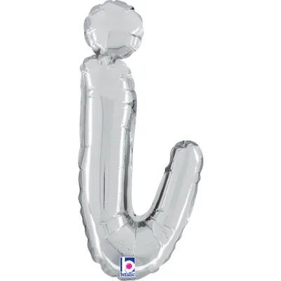 Produktbild von 14"/Ø36cm Folienballon Buchstabe Skript Silber | I