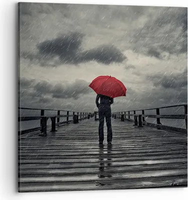 Produktbild von Bild auf Leinwand - Leinwandbild - Meer Brücke Sturm - 70x70cm - Wand Bild - Wanddeko - Wandbilder - Leinwanddruck - Bilder - Kunstdruck - Wanddekoration - Leinwand bilder - Wandkunst - AC70x70-3684