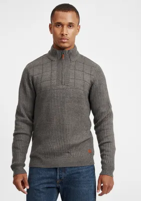 Produktbild von BLEND BHOstuta Herren Strickpullover Troyer Grobstrick Pullover