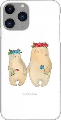 Produktbild von Mr. & Mrs. Panda Iphone 11 Pro Handyhülle Bären mit Blumenkranz - Weiß - Geschenk, Premium Kunststoff, Bär, Mama, Handy Case, Lieblingsmensch, Muttertag, Family, Familie