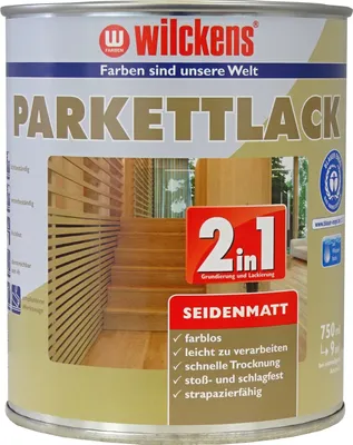 Produktbild von Wilckens Parkettlack 2in1 seidenmatt, 750 ml