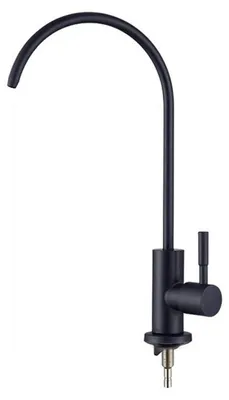 Immagine prodotto di Rubinetto per sistema di osmosi inversa, con attacco da 1/4 di pollice, colore nero, in acciaio inossidabile, girevole a 360°
