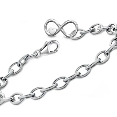 Silberarmband 925 Echtsilber mit Unendlichkeit I Bettelarmband 22 cm

