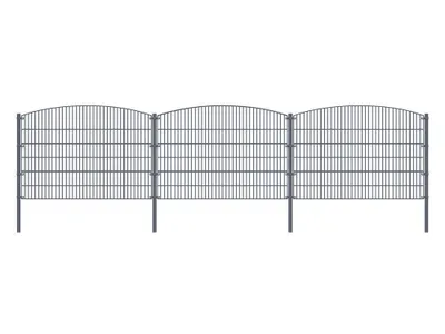 Produktbild von Doppelstabmattenzaun MORATA Berg Höhe: 80 cm / Länge: 20 m 4x Eckpfosten I Gartenzaun, Mattenzaun