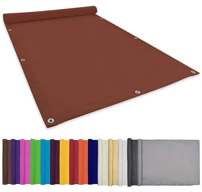 Immagine prodotto di Tenda da sole 1,5x2,6 metri, color marrone, protezione dagli agenti atmosferici, idrorepellente, con cavi di tensionamento, ideale per giardino, balcone e terrazza
