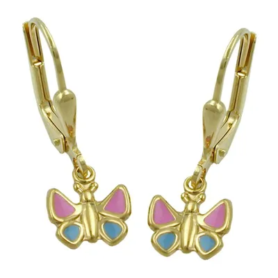 Produktbild von Schmetterling - Ohrringe Ohrhänger Brisur aus 375 Gelbgold Ohrschmuck Kinder