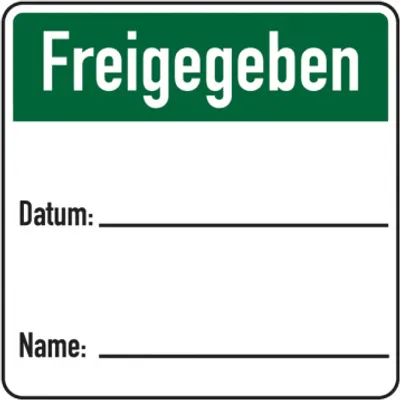 Produktbild von Dreifke® Papieretikett, Freigegeben, 40 x 40 mm - auf Rolle, Papier selbstkle...