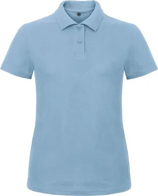 Produktbild von B&C Damen ID.001 Polo-Shirt / Polohemd, Kurzarm RW3525 (2XL) (Hellblau)