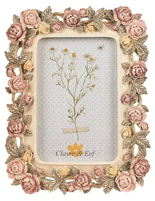 Obrázok produktu pre Clayre & Eef Rám na obraz 10x15 cm Ružové polyresinové ruže