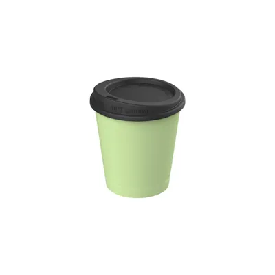 Obrázek produktu pro Kelímek na kávu "ToGo" bez BPA 200 ml - chuťově neutrální kelímek pro opakované použití - 100% recyklovatelný kelímek na kávu s bezpečným uzávěrem - společenský zelený/černý