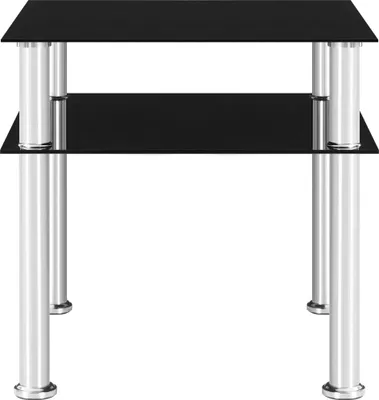 Produktbild von vidaXL Beistelltisch Schwarz 45x50x45 cm Hartglas