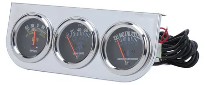Image de Kit de trois jauges de 52 mm : combiné 3-en-1 AMP (jauge de pression d'huile et de température d'eau) pour véhicules 12 V