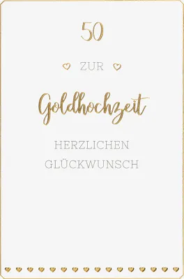 Produktbild von Goldhochzeit - 50. Hochzeitstag - Glückwunschkarte im Format 11,5 x