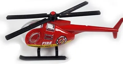 Obrázek produktu pro Vozidlo hasičské 7-8cm kov 1:64 volný chod  -vrtulník červený