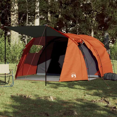 Obrázek produktu pro vidaXL Tunelový stan pro 4 osoby Šedá a oranžová Vodotěsný