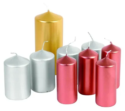 Image de 6 bougies de Noël design métallique 12x6cm couronne de l'avent