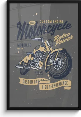 Produktbild von MuchoWow® MuchoWow® Gerahmtes Poster Mancave - Motor - Retro - Illustration 60x90 cm - Poster mit zchwarzem Bilderrahmen - Kunst